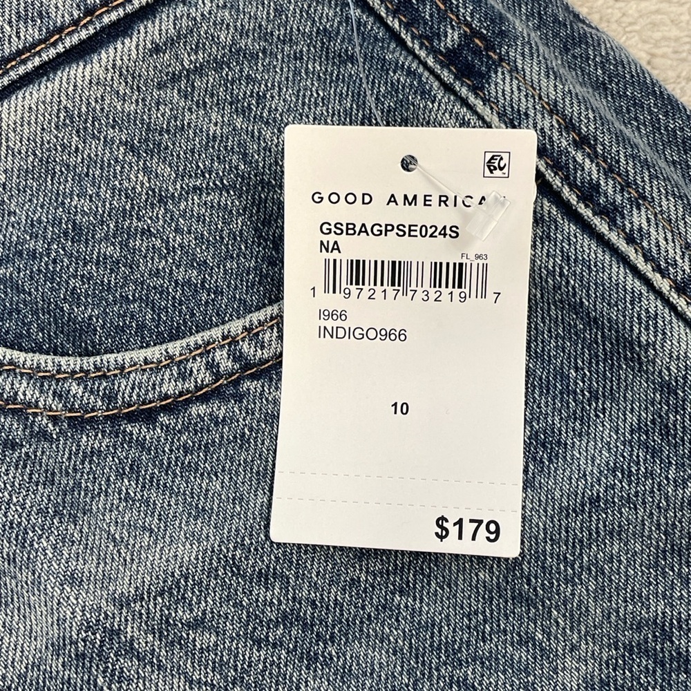 NWT Good American Good Extreme Barrel Jeans High Rise Wide Loose Indigo Sz 10 30 - Picture 11 of 15